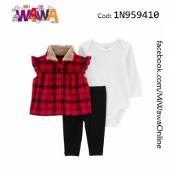 [I3] Chaleco rojo cuadros nena