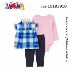 [J1] 3pz Chaleco azul blanco