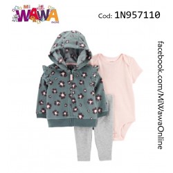 [A0] 3pz Casaca ploma capucha