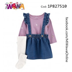 [C0] 3pz Pantys faldita morado