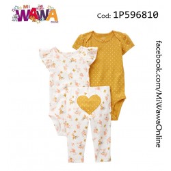 [K4] 3pz MC blanco flores...