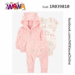 [L3] 3pz Casaca ovejita rosa